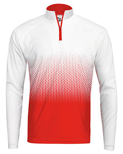 Badger 4222 Men's Quarter-Zip Pullover - Breathable 5.6 oz. polyester microfiber with moisture-wicking technology, raglan sleeves, and locker loop. Ideal for training, golf, or casual wear.