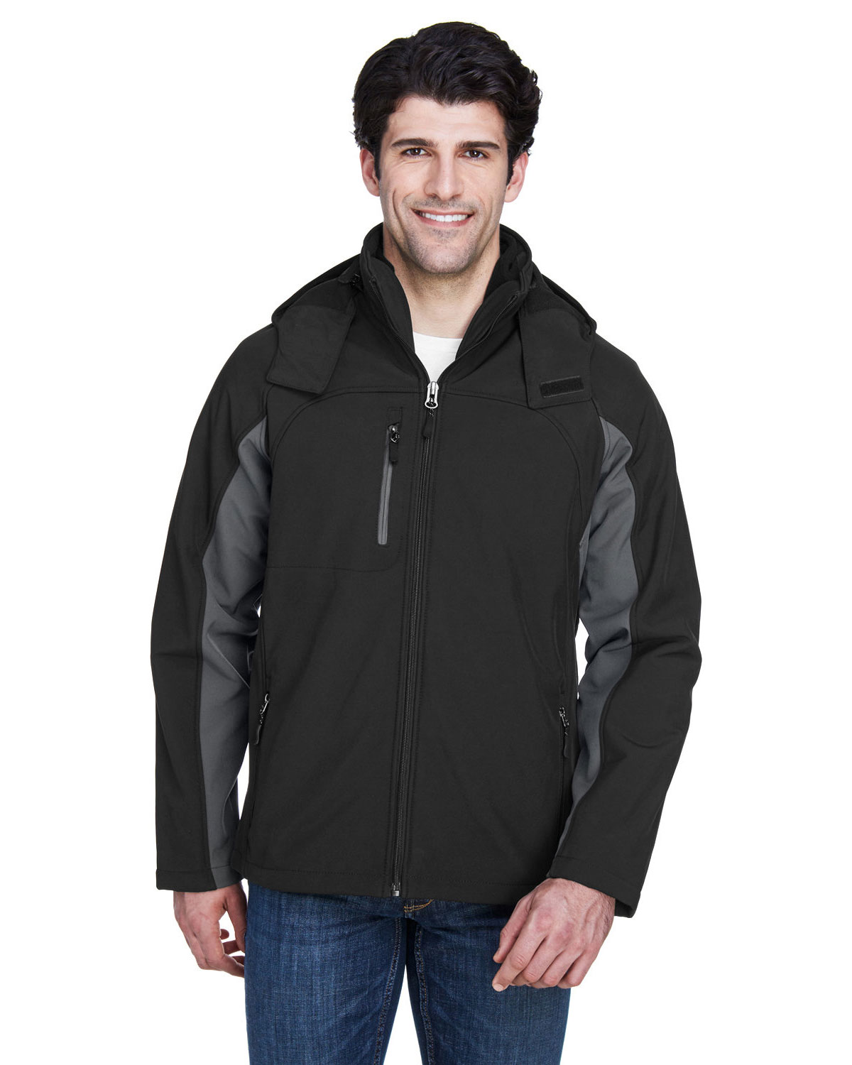 Ultraclub Adult Full-Zip Hooded Pack-Away Jacket