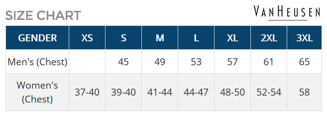 Van Heusen Big And Size Chart