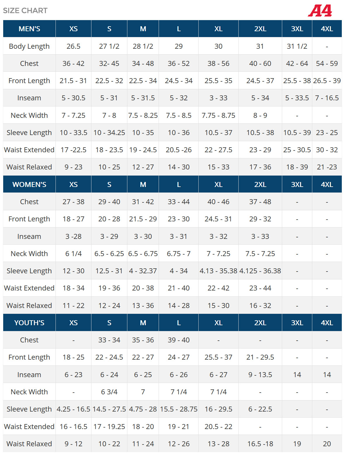 Measurement Guide & Clothing Size Charts for Women, Men & Kids - GotApparel