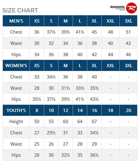 Rossignol Size Chart