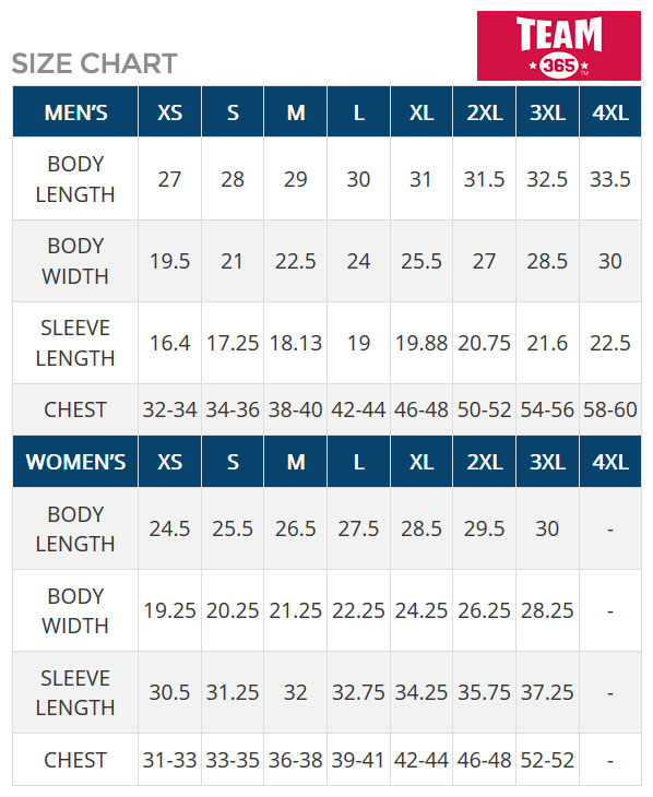 Shirt Size Chart Boys